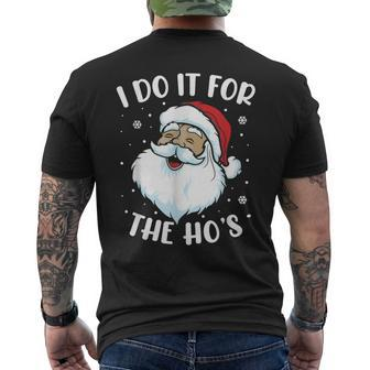 I Do It For The Hos Christmas African American Santa Black Mens Back Print T-shirt - Seseable