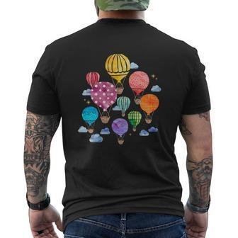 Hot Air Balloon Mens Back Print T-shirt - Seseable