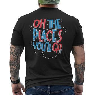 Hot Air Balloon Oh The Places You’Ll Go When You Read Men's T-shirt Back Print | Mazezy