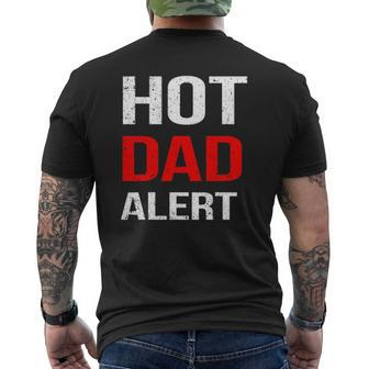 Hot Dad Alert Father's Day Mens Back Print T-shirt | Mazezy