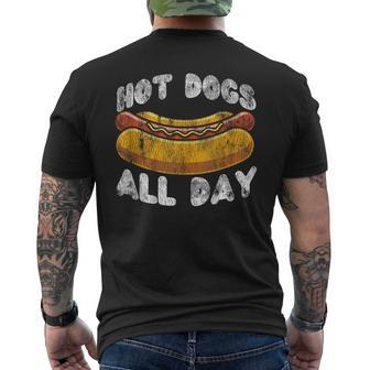 Hot Dog Adult Vintage Hot Dogs All Day Men's T-shirt Back Print - Monsterry