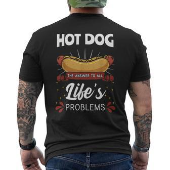Hot Dog Hotdogs Wiener Frankfurter Frank Vienna Sausage Bun Men's T-shirt Back Print - Monsterry