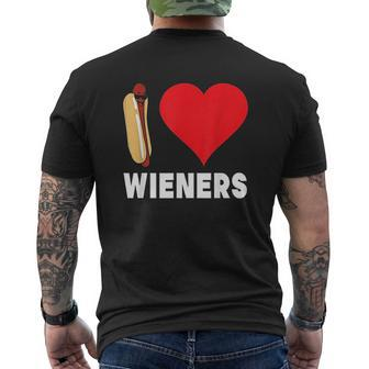Hot Dog I Love Wieners Heart Dog Christmas Dog Dad For Animal Lovers Mens Back Print T-shirt - Seseable