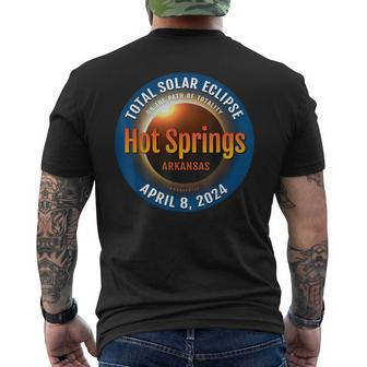 Hot Springs Arkansas Ar Total Solar Eclipse 2024 3 Men's T-shirt Back Print - Seseable