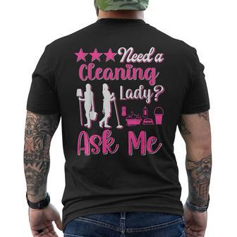 Housekeeper Maid Service Household Need A Cleaning Lady Men's T-shirt Back Print - Monsterry CA