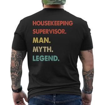 Housekeeping Supervisor Man Myth Legend Men's T-shirt Back Print - Monsterry AU