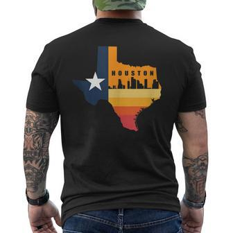 Houston City Texas Map Patriotic Texan Men's T-shirt Back Print - Monsterry UK