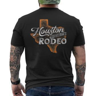 Houston Livestock Rodeo Western Aztec Men's T-shirt Back Print - Seseable