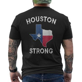 Houston Strong State Of Texas Flag Men's T-shirt Back Print - Monsterry AU