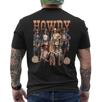 Howdy Black Cowgirl Western Rodeo Melanin History Texas Men's T-shirt Back Print - Monsterry DE