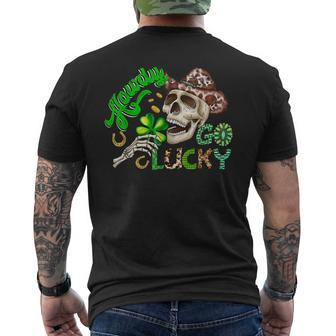 Howdy Go Lucky Leopard St Patrick's Day Western Cowboy Women Men's T-shirt Back Print | Mazezy