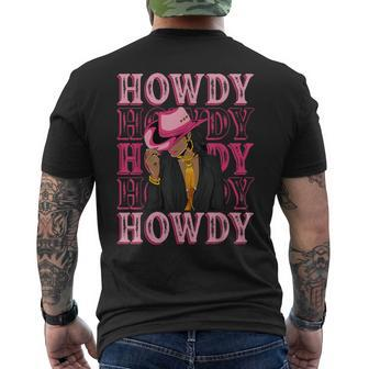 Howdy Retro Western Black Cowgirl African American Women Men's T-shirt Back Print - Seseable