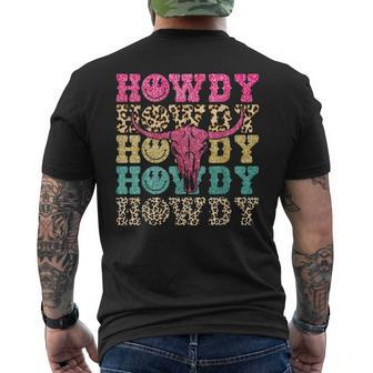 Howdy Smile Face Rodeo Western Country Southern Cowgirl Men's T-shirt Back Print | Mazezy CA