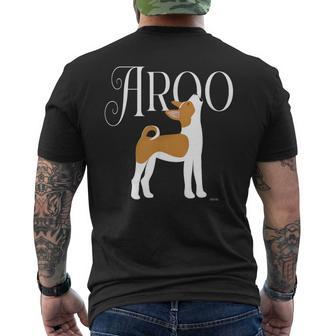 Howling Basenji Puppy Aroo A Sound Of Singing Happy Pack Dog Men's T-shirt Back Print - Monsterry