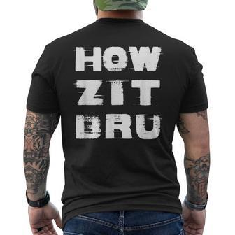 Howzit Bru South African Rugby Fan Sa Flag Men's T-shirt Back Print - Thegiftio UK
