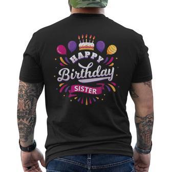 Hoy Es La Fiesta De Cumpleaños De Mi Hermana Feliz Cumpleaños Hermana Camiseta Hombre Estampado Espalda - Regaloses