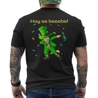 Hoy Se Bebe St Patrick Day Dabbing Leprechaun Men's T-shirt Back Print - Monsterry