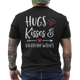 Hugs And Kisses Valentines Wishes Valentines Day V-Day Love Men's T-shirt Back Print - Monsterry
