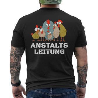 Hühner Anstaltleitung T-Shirt mit Rückendruck - Seseable