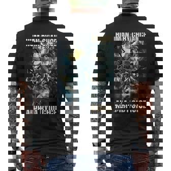 Human By Chance Alpha By Choice Cool Alpha Wolf Meme Men's T-shirt Back Print - Thegiftio