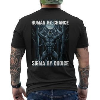 Human By Chance Sigma By Choice Cool Werewolf Men's T-shirt Back Print - Monsterry AU