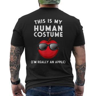 This Is My Human Costume I'm Really An Apple Men's T-shirt Back Print - Monsterry