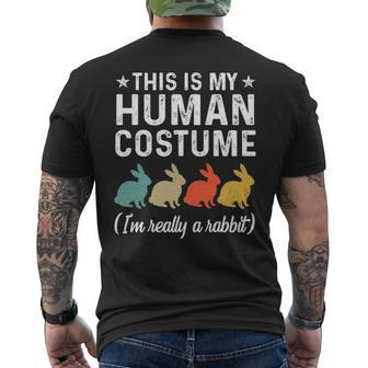 This Is My Human Costume I'm Really A Rabbit Retro Men's T-shirt Back Print | Mazezy CA