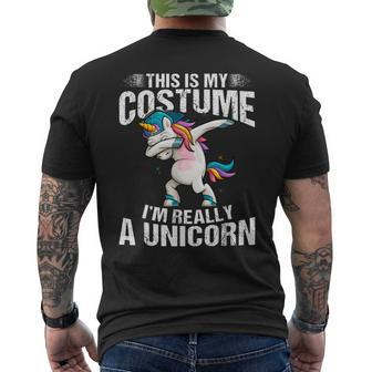 This Is My Human Costume I'm Really A Unicorn Dabbing Mens Back Print T-shirt - Thegiftio UK
