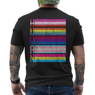 Human Gay Lesbian Bisexual Transgender Pansexual Lgbt Flag Men's T-shirt Back Print - Monsterry UK