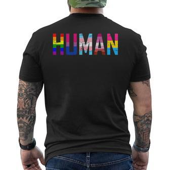 Human Lgbt Flag Gay Bi Trans Lesbian Pansexual Pride Men's T-shirt Back Print - Thegiftio UK
