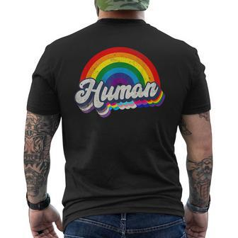 Human Lgbt Flag Gay Pride Month Transgender Rainbow Lesbian V5 V2 Mens Back Print T-shirt - Thegiftio UK
