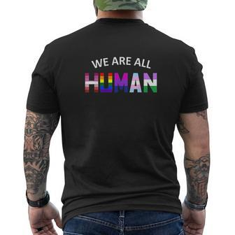 We Are All Human Mens Back Print T-shirt - Thegiftio UK