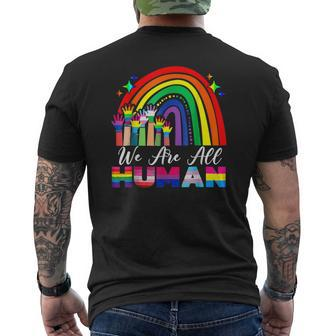 We Are All Human Pride Ally Lgbt Flag Gay Pride Month Mens Back Print T-shirt - Thegiftio UK