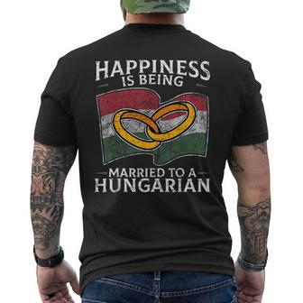 Hungarian Marriage Hungary Married Heritage Flag Culture Men's T-shirt Back Print - Monsterry DE