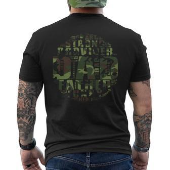 Hunting Dad Camouflage Word Cloud Father’S Day Men Men's T-shirt Back Print - Seseable