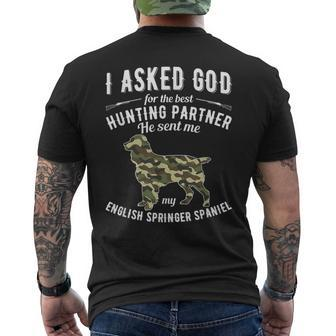 Hunting Dog Camouflage English Springer Spaniel Men's T-shirt Back Print - Monsterry UK