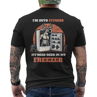 Hunting I'm Into Fitness Deer Freezer Hunter Dad Men's T-shirt Back Print | Mazezy