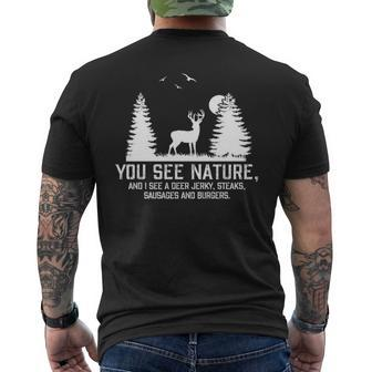 Hunting See Nature Hunting Men's T-shirt Back Print | Mazezy