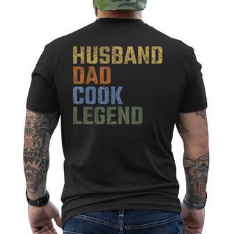 Husband Dad Cook Legend Fathers Day Vintage Retro Men's T-shirt Back Print - Thegiftio UK