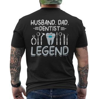 Husband Dad Dentist Legend Dentist Dad Father's Day Men's T-shirt Back Print - Monsterry DE