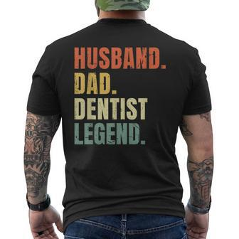 Husband Dad Dentist Legend Vintage Father's Day Men's T-shirt Back Print - Monsterry UK