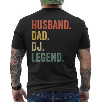 Husband Dad Dj Legend Disc Jockey Music Father's Day Men's T-shirt Back Print - Monsterry AU