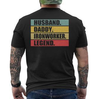 Husband Dad Ironworker Quote Vintage Fathers Day Men's T-shirt Back Print | Mazezy