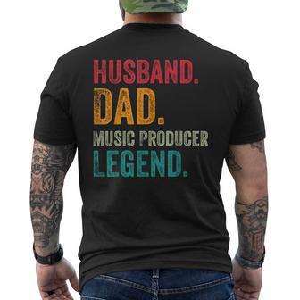 Husband Dad Music Producer Making Beats Beat Maker Men's T-shirt Back Print - Monsterry AU