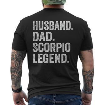 Husband Dad Scorpio Legend Father Zodiac Astrology Men's T-shirt Back Print - Monsterry