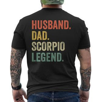 Husband Dad Scorpio Legend Zodiac Astrology Father Men's T-shirt Back Print - Monsterry UK