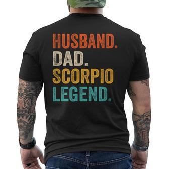 Husband Dad Scorpio Legend Zodiac Astrology Vintage Men's T-shirt Back Print - Monsterry