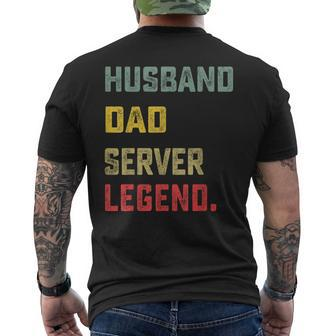 Husband Dad Server Legend Father's Day Men's T-shirt Back Print - Thegiftio UK