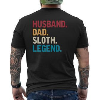 Husband Dad Sloth Legend Lazy Cute Sloth Mens Back Print T-shirt | Mazezy UK