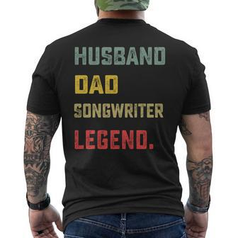 Husband Dad Songwriter Legend Father's Day Men's T-shirt Back Print - Monsterry